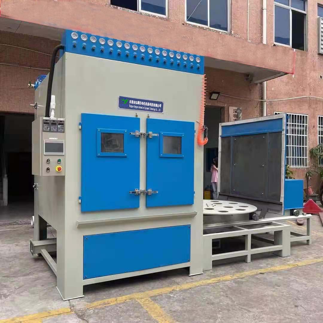 台车转盘式自动喷砂机机械设备重型模具清理表面除锈全自动喷砂机
