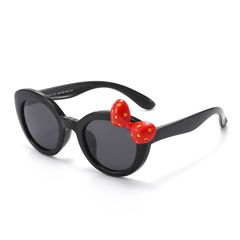 New Kids Sunglasses Polarized Cartoon Bow Kids' Sunglasses Silicone UV Protection Glasses 22104