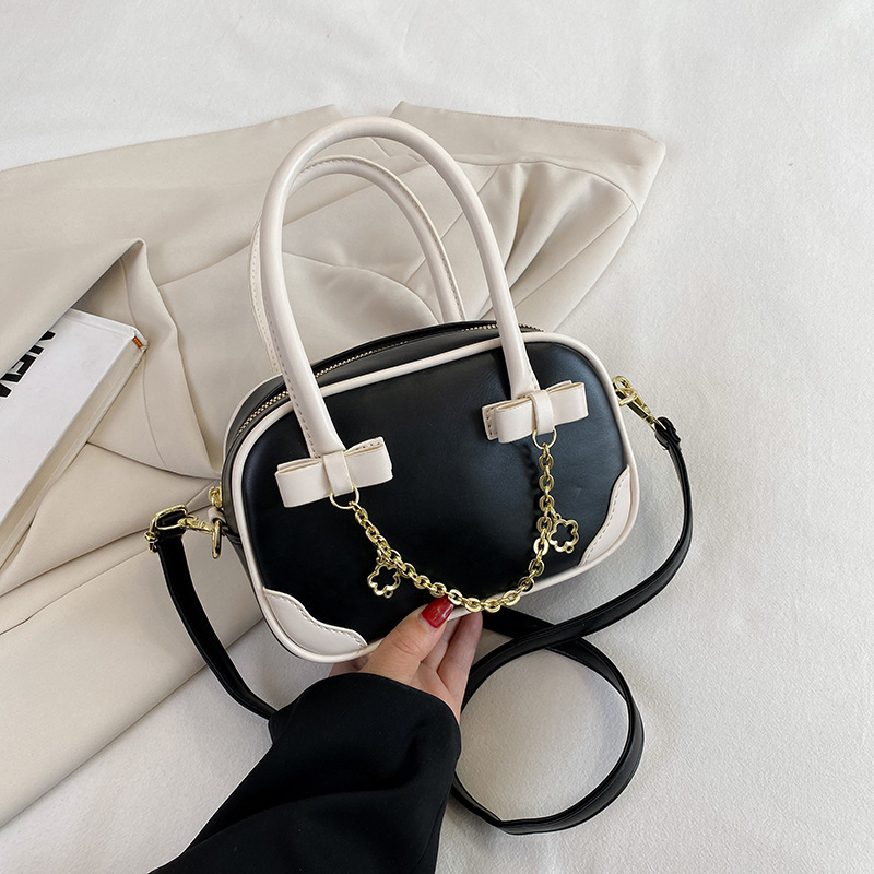 Internet Celebrity Simple Small Bag Women's 2023 Fashionable New Handbag Contrast Color Western Style Spring and Summer All-Match Crossbody Small Square Bag