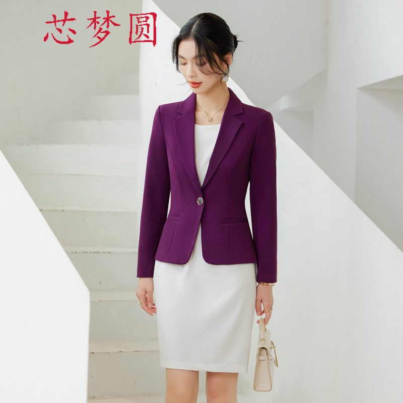 春秋新款时尚气质小西装连衣裙套装韩版修身美容师职业装女套裙