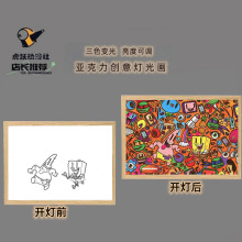 海绵宝宝灯光画小夜灯摆件卧室床头电视柜情侣礼物创意发光画成品