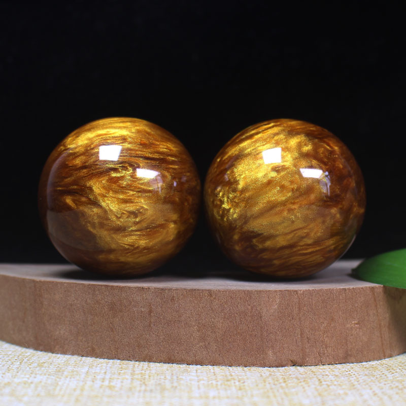 新品金丝海柳手球5cm 黑珊瑚海柳健康球手把件摆件饰品把玩