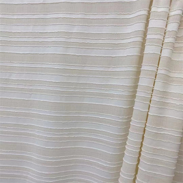 剪花麻纱粗细条面料女装服装国风连衣裙喜布料短裙童装韩版衣裤