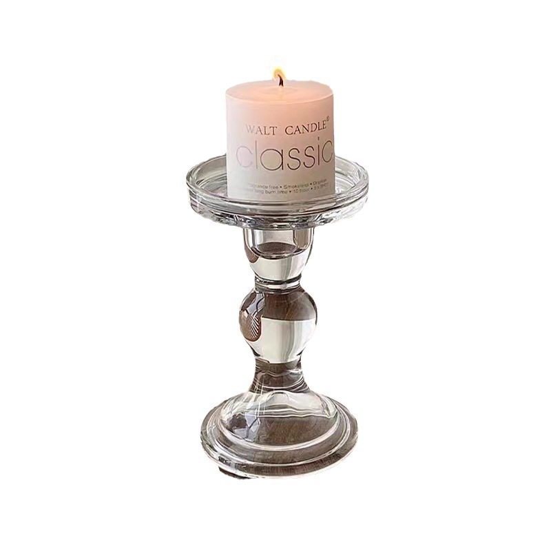 Factory Direct Sales Retro Style Roman Column Glass Candlestick Aromatherapy Candlestick Home Romantic Candlelight Dinner Candlestick Ornaments