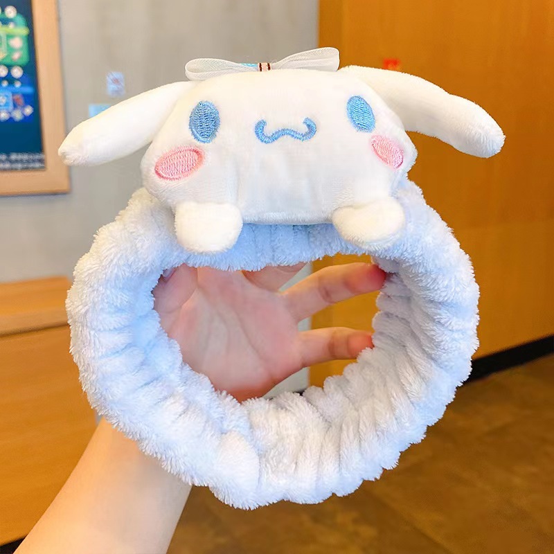 Korean-Style Cartoon Cute Sanrio Clow M Face Wash Melody Headband Large Intestine Ring Simple Plush Headband