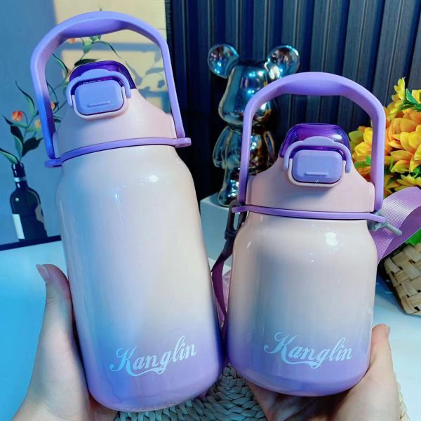 Kanglin New Good-looking 316 Stainless Steel Insulated Mug Fashion Gradient Water Cup Portable Portable Big Belly Cup