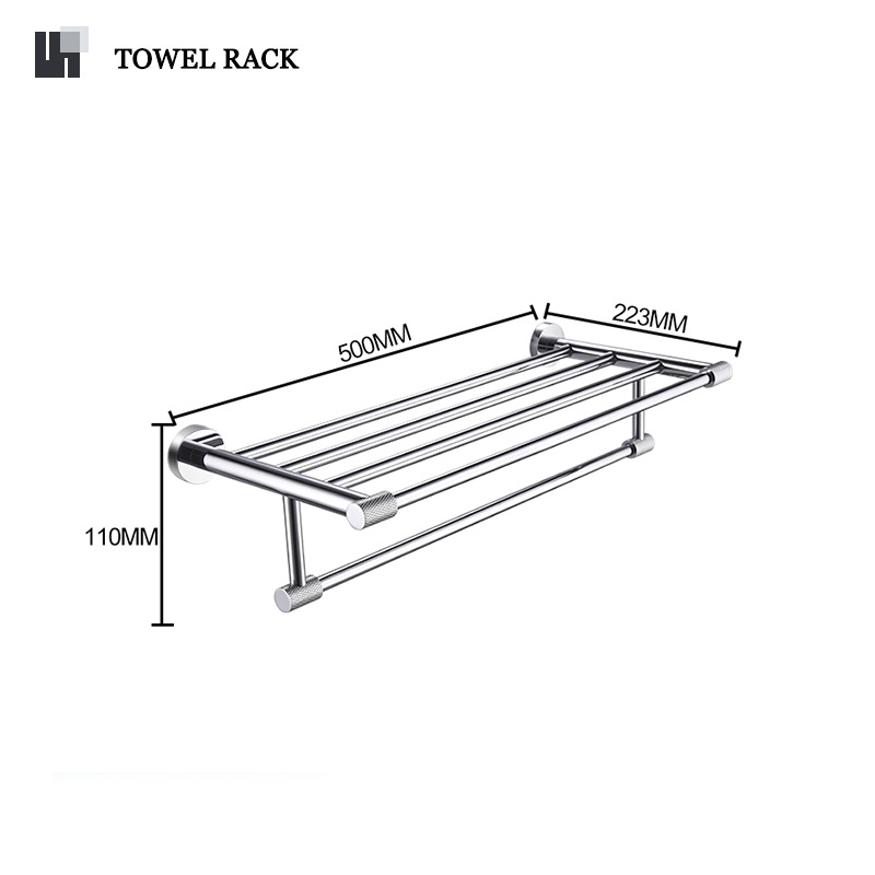 Chrome High-End European Style 304 Stainless Steel Tower Rack Towel Rack Bathrobe Hook Sanitary Tissue Rack Bathroom Pendant