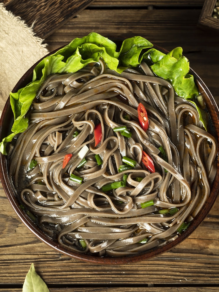 0脂肪荞麦面条全麦无糖精低脂黑苦荞挂面粗粮主食苦荞面乔麦面