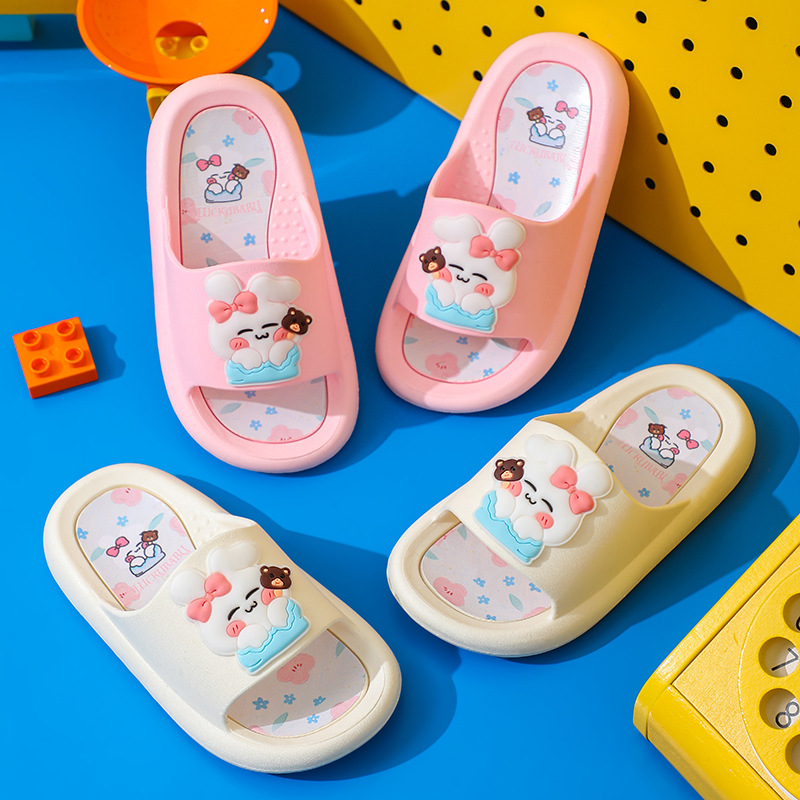 children‘s slippers summer princess parent-child bathroom bath non-slip interior home cute bunny girl cartoon slippers