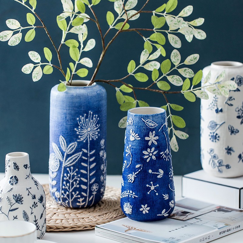 ins艺术风陶瓷花瓶北欧个性几何创意轻奢居家花器插花瓶客厅摆件