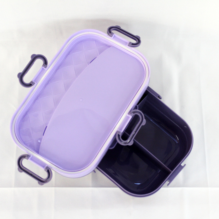 High-Looking Plastic Crisper Lunch Box Lunch Box Lunch Box Food Grade Compartment with Spoon