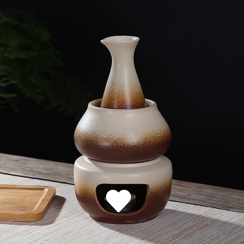 温酒器陶瓷壶烫酒家用半斤日式烛台煮酒酒杯酒盅套装独立站亚马逊