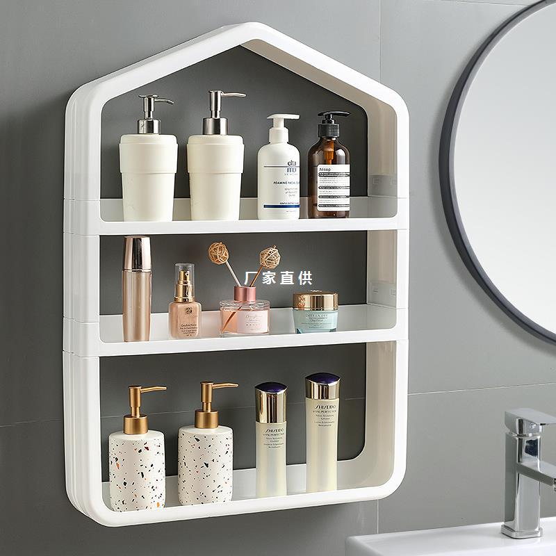 免打孔卫生间浴室置物架化妆品洗漱台壁挂式收纳架子浴室用品大全