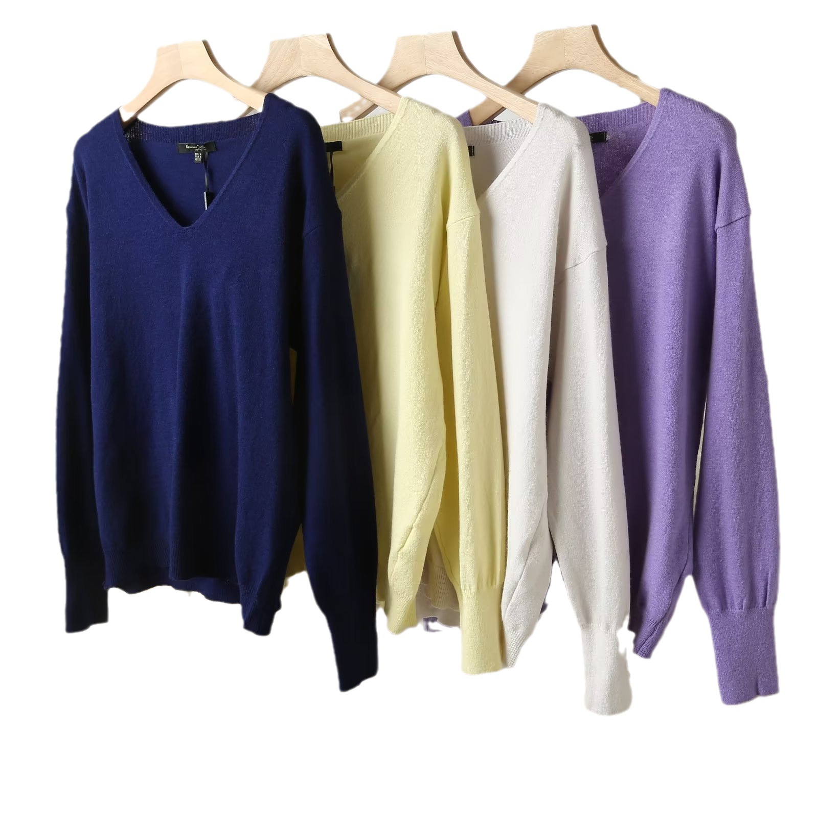 ad2734tt2023速卖通女装秋冬上衣新款简约v领长袖套头毛衣针织衫