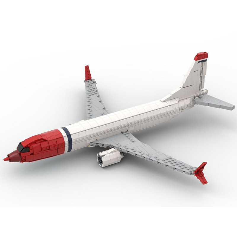 跨境moc130230波音737挪威航空兼容乐高积木喷气式飞机客机玩具