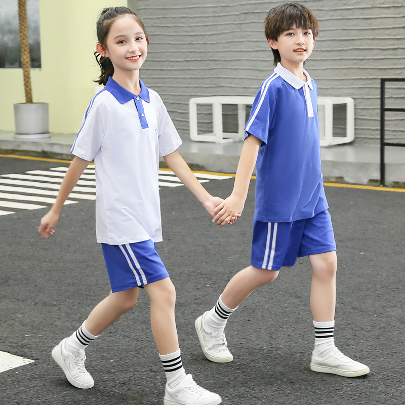 加工定制深圳校服短袖运动裤短裤深圳市校服统一小学生有速干面料
