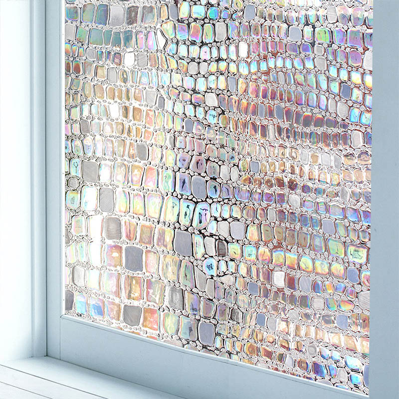 鳄鱼皮防偷窥窗户贴纸防走光磨砂玻璃贴纸彩虹玻璃贴膜透光不透明