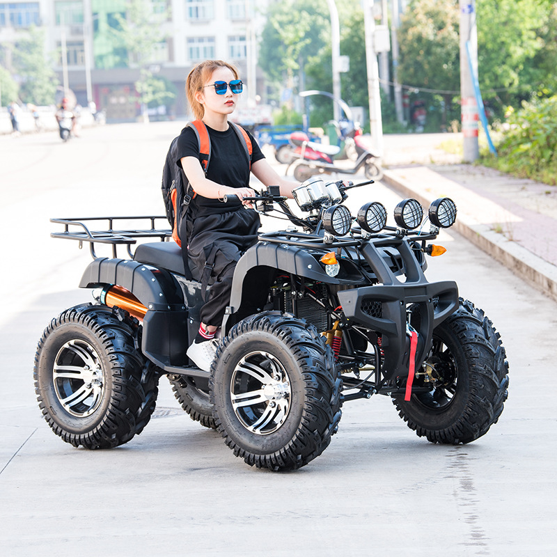 四驱沙滩车四轮越野大公牛汽油电动轴传动全地形atv摩托车