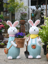 幼儿园装饰动物雕塑庭院户外创意可爱卡通幼儿摆件兔子角花园植物