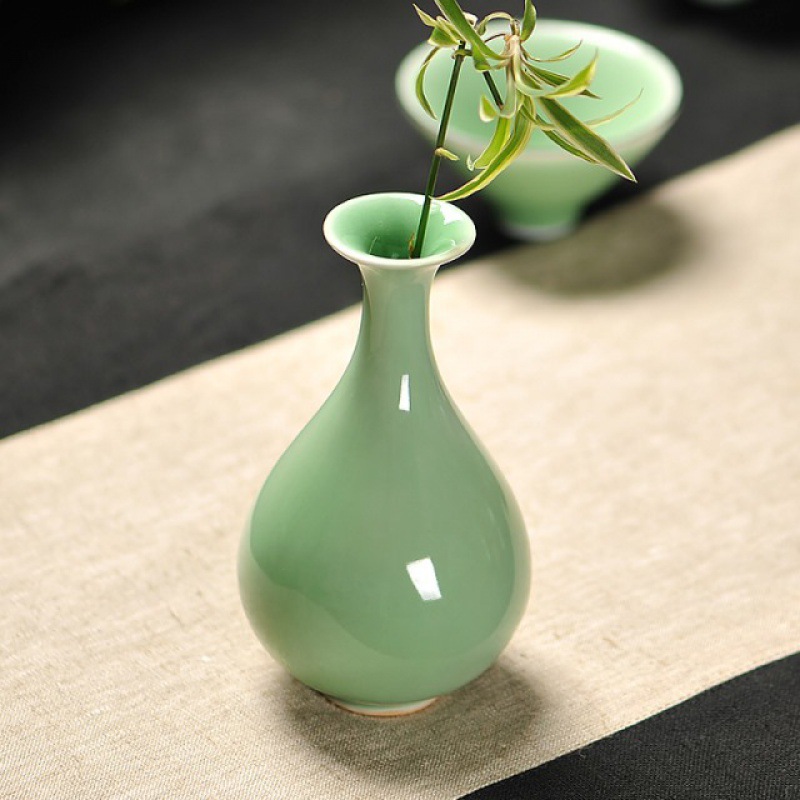 小口花瓶陶瓷小花瓶家居客厅桌面小创意花器插花干花植物水培厂家