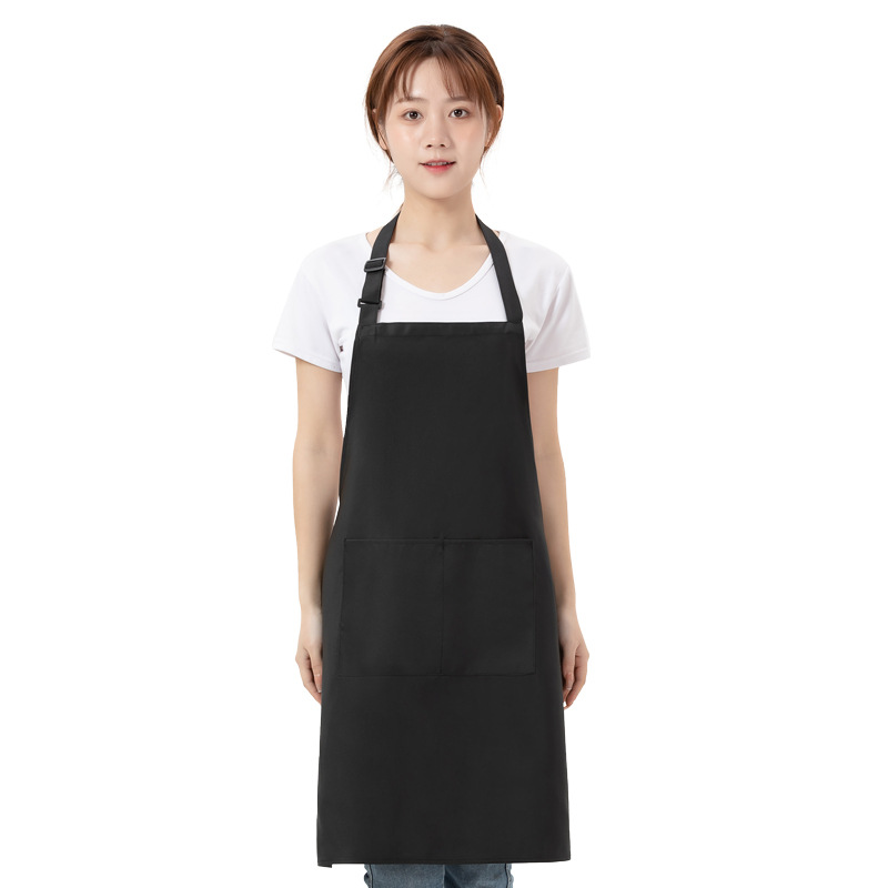 Worsted Waterproof Apron Customized Logo Printing Factory Wholesale Work Clothes Women's Kitchen Advertising Apron