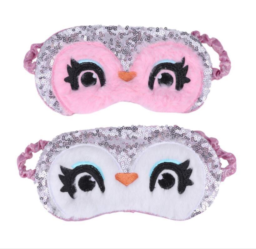 新款跨境狐狸眼罩白云皇冠遮光睡眠眼罩白色成人小孩毛绒眼罩