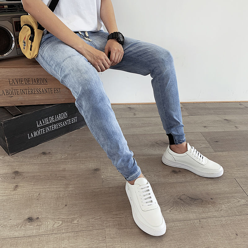 Hong Kong Style Hot Miscellaneous Men's Straight Elastic Trend Loose Casual Slim Jeans Manufacturer Direct Wholesale Supply Network