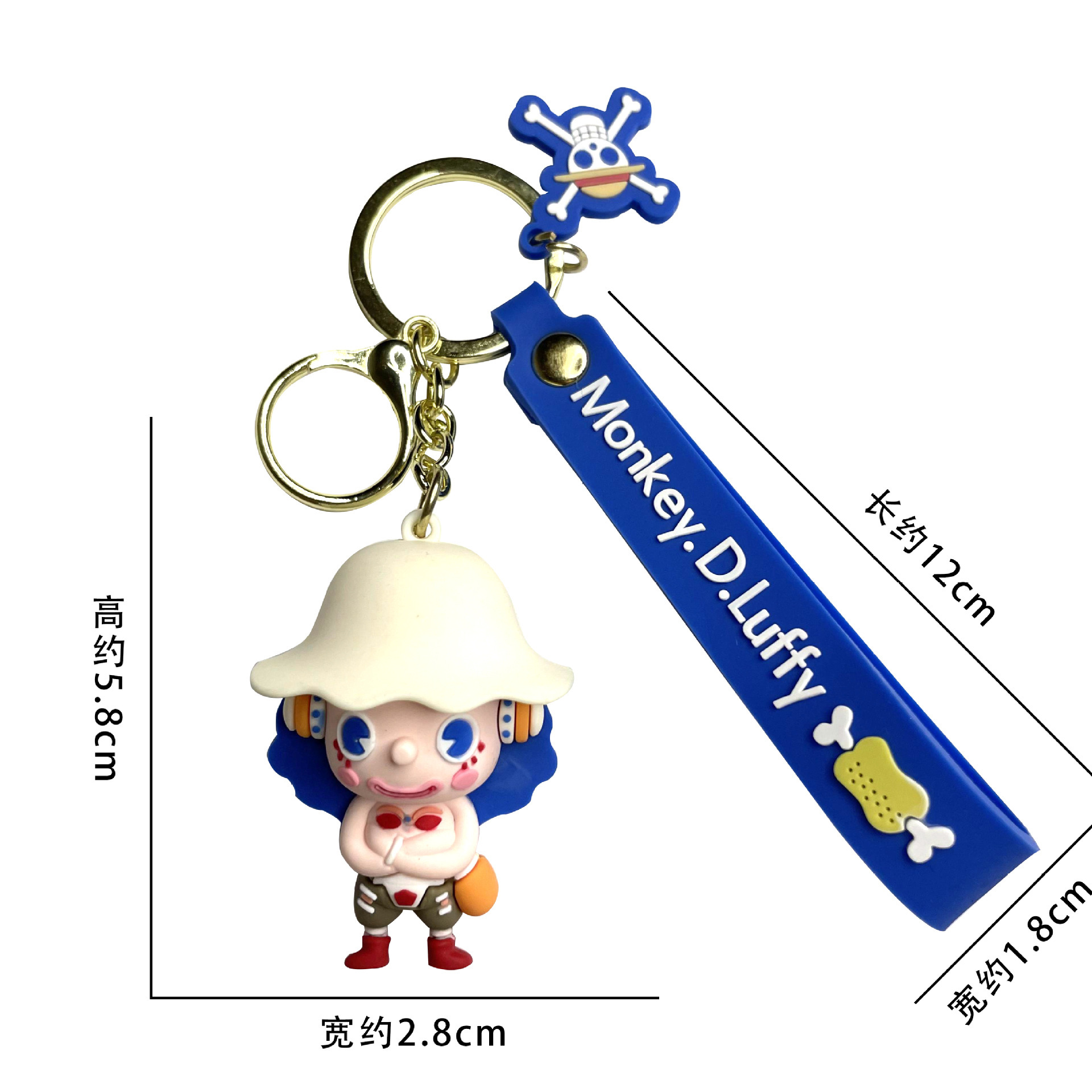 New One Piece Keychain Luffy Chopper Stereo Toy Bag Package Pendant Car Key Chain Small Gift Wholesale