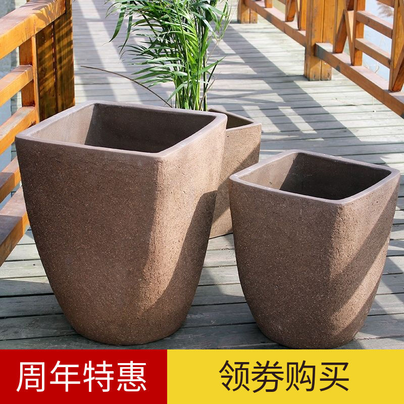 清仓特价特大号紫砂陶罐花盆户外庭院别墅落地大口径陶瓷花缸包邮