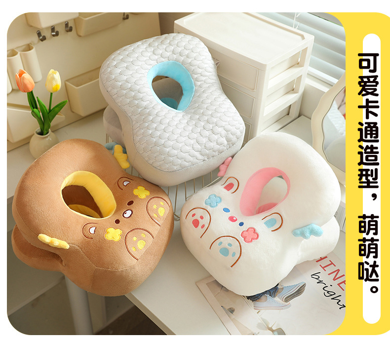 卡通冰豆豆小天使双面两用午睡枕小学生午休办公室睡觉神器趴趴枕