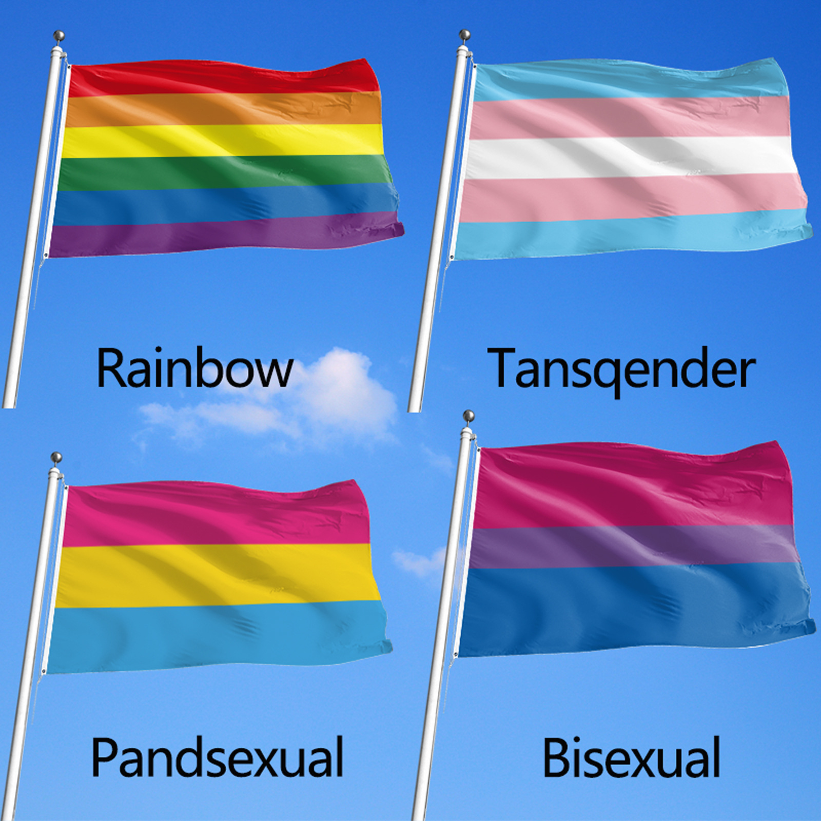 90*150cm 3*5ft彩虹旗4号 rainbow flag