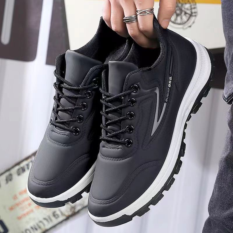 2023 Spring and Summer New Casual Shoes Leather Waterproof Trendy Shoes Men's Sports Running Shoes