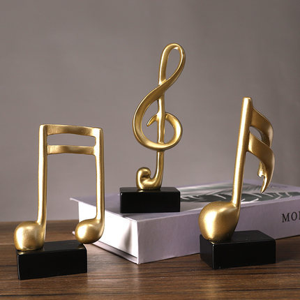 现代简约音乐奖杯五线谱音符钢琴摆件家居装饰品钢琴房工艺品礼品
