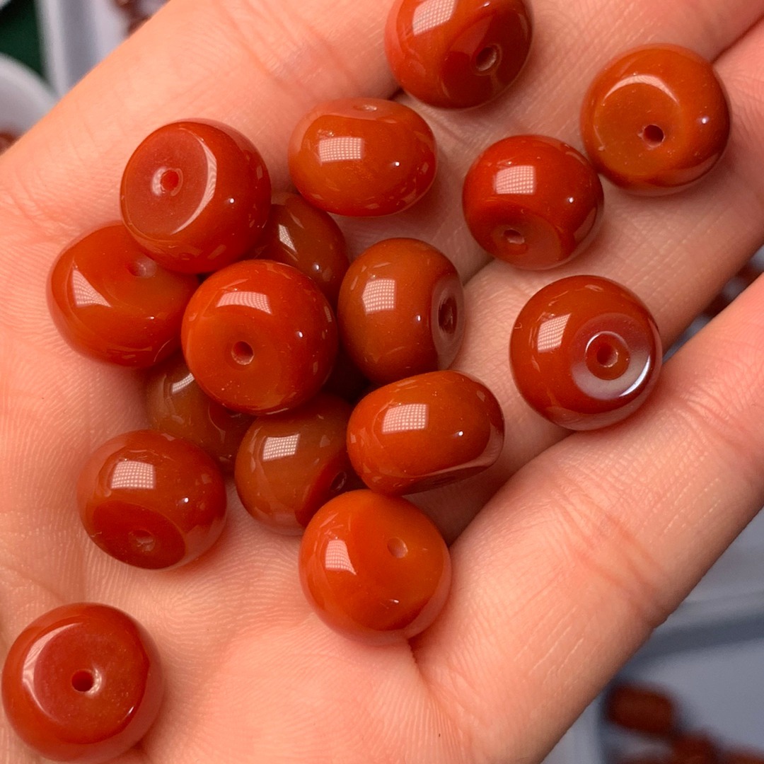 天然玛瑙南红玛瑙墩子直切老型墩子满肉柿子红文玩配饰供货-阿里巴巴