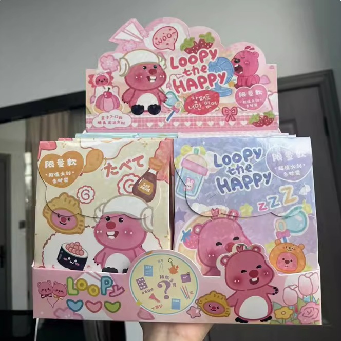 小海狸盲盒网红礼盒日系卡通可爱高颜值便签本中性笔手帐贴纸线圈