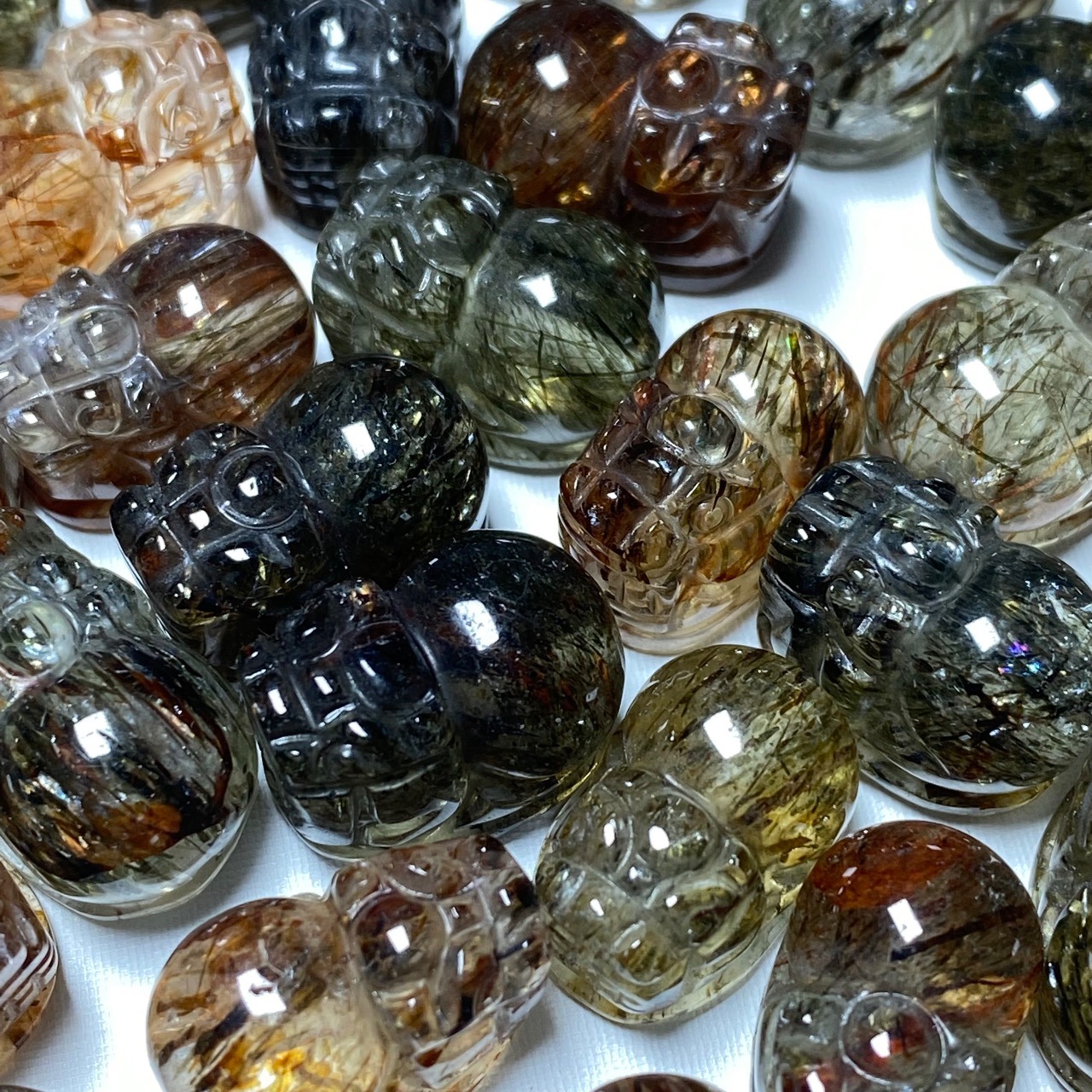 天然水晶黑超七精雕黑金超貔貅雕刻diy手串手工编绳挂件已打通孔