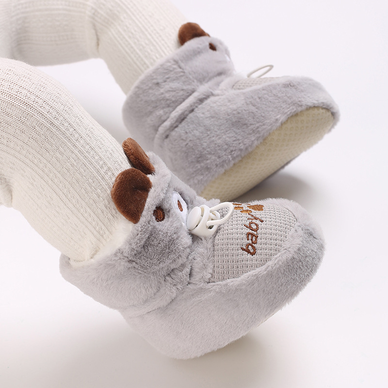Li Haisheng Baby Shoes and Socks Winter Soft Bottom Toddler Baby Cotton Shoes Fleece-lined Baby and Infant Shoes 3-12 Months Thickened