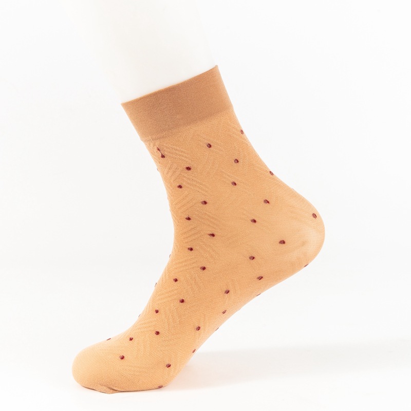 Polka Dot Stockings Women's Short Stockings Thickened Middle-Aged and Elderly Socks Durable Comfortable Velvet Mid-Calf Silk Stockings Wholesale