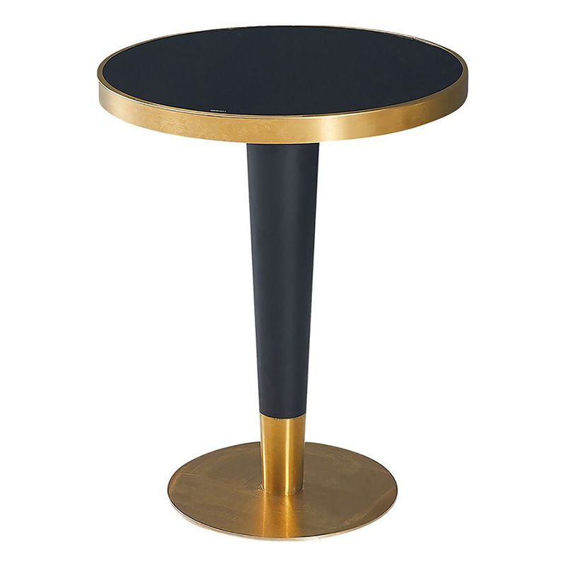 Restaurant Table Golden Edge Sealing Stainless Steel Eight-Immortal Table Internet Celebrity Restaurant Cafe Milk Tea Shop Light Luxury Stone Plate Dining Table