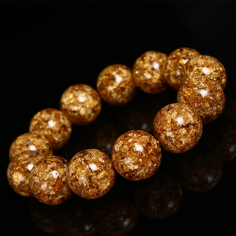 金箔圆珠散珠子6-20mmdiy手链成品单圈佛珠男女情侣手串-阿里巴巴