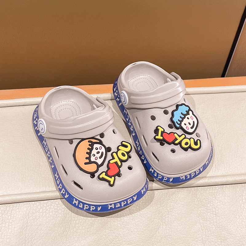 Eva Children's Closed Toe Hole Shoes Summer Girls Boys Baby Indoor Soft Bottom Non-Slip Kid's Cartoon Sandals