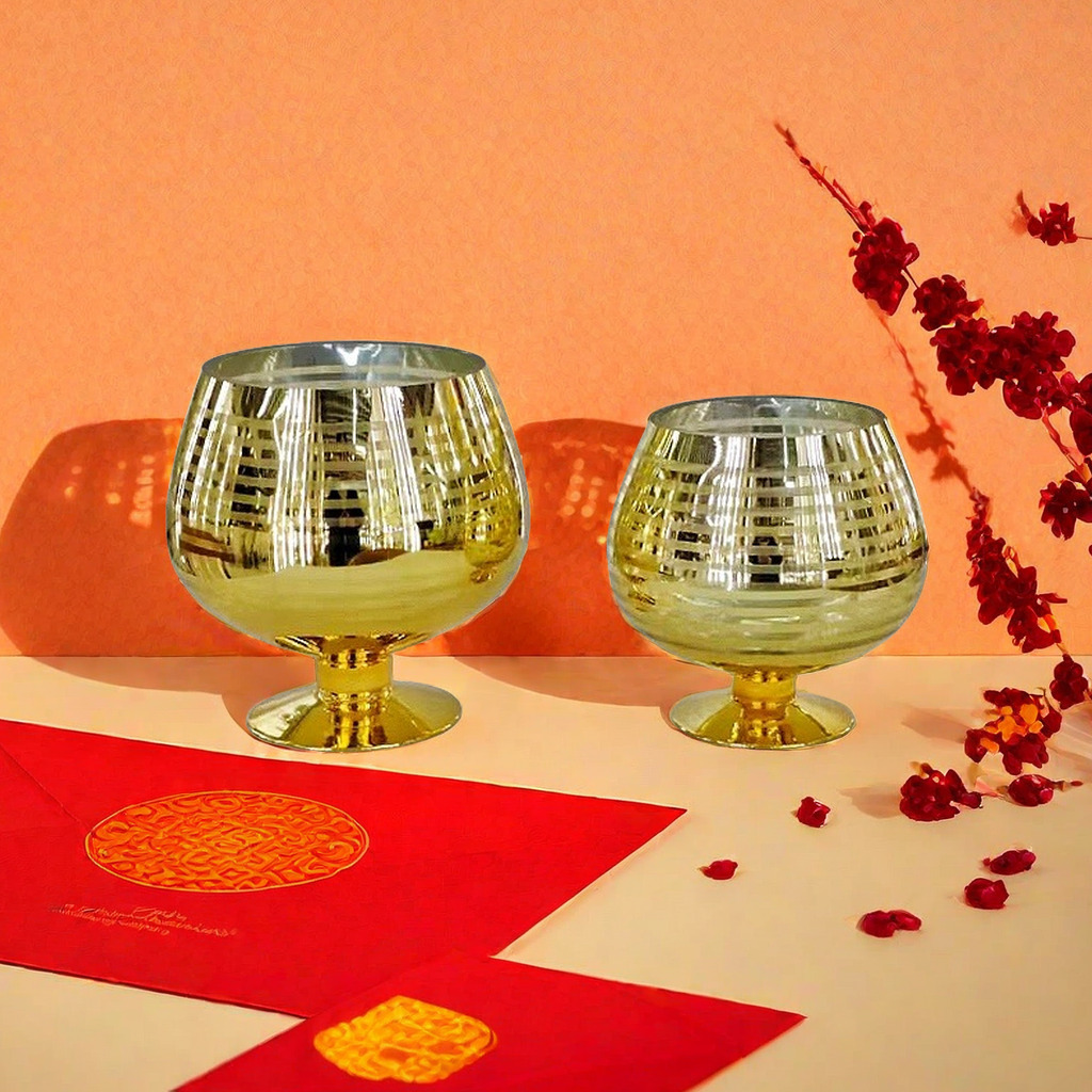 European-Style Creative Peach-Shaped Laser Gold Stripe Glass Vase Flowers Hydroponic Flower Decoration Hotel Wedding Celebration Decoration