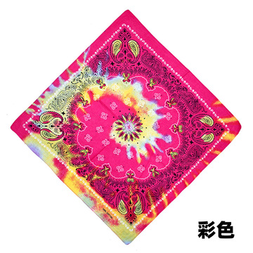 义乌热销活性印花全棉七彩双变形虫腰果花方巾四方包头方巾-阿里巴巴