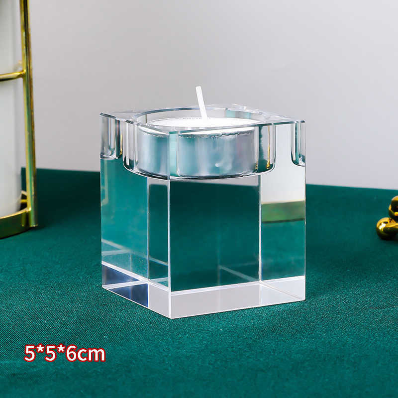 Glass Candle Ornaments Crystal Candlestick European Candle Light Dinner Candle Holder Candlestick Aromatherapy Candle Cup