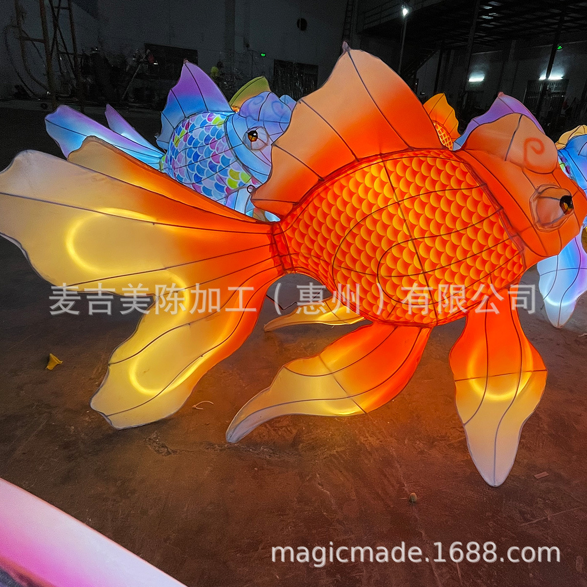 现货非遗金鱼花灯国潮金鱼灯笼手工制作文旅灯光美陈锦鲤吊灯