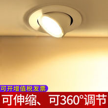 厂家定制嵌入式象鼻灯牛眼灯LED聚光射灯天花灯360可旋转COB筒灯