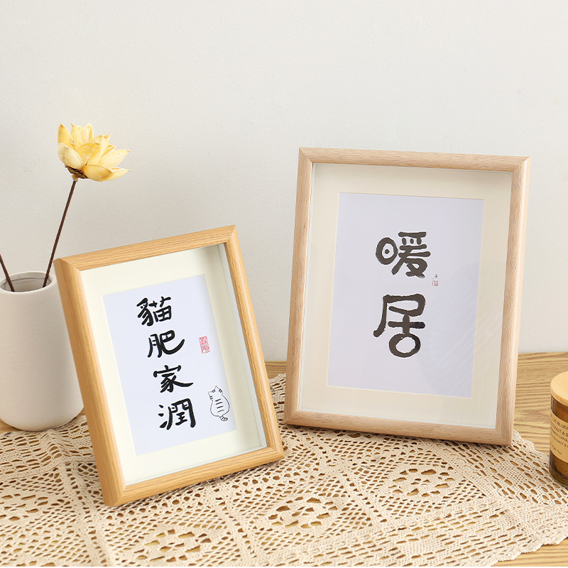 European-Style Three-Dimensional Hollow Photo Frame Painting and Calligraphy Works Nail Beauty Color Swatches Display 567810-Inch A4 Wooden Picture Frame Photo Wall