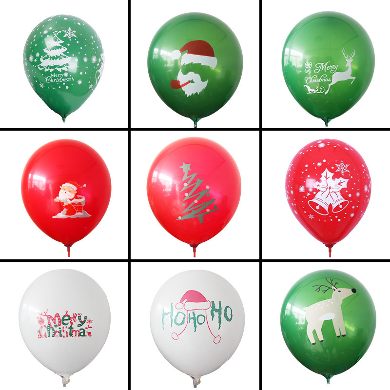Christmas Balloons Cross-Border Foreign Trade Special Color Printing Christmas Atmosphere Arrangement Balloon Decorative Festival Balloon