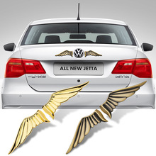 汽车轿个性改装车贴 3D立体金属天使之翼车贴 老鹰翅膀车标装饰贴