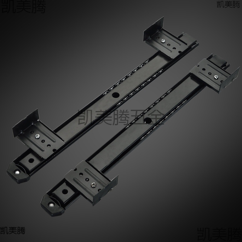 电脑键盘托架轨道侧装滑轨吊轨滑道抽屉静音加厚二节导轨加强型